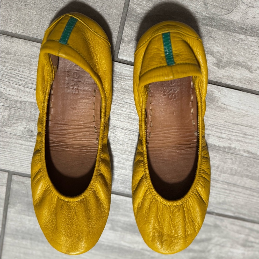 Mustard Yellow Tieks ballet flats size 7